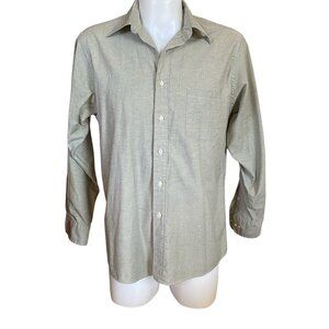 Van Heusen men's 34/35 oxford long sleeve collared button down shirt stone color